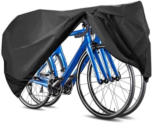 Fahrradabdeckung Wasserdicht, Fahrrad Abdeckplane Bike-Cover Für 2 Oder 3 Fahrräder Im Freien Wasserdichte Fahrradabdeckungen Regensonnen-UV-Staub Windfest Mit Schlossloch Für Fahrrad