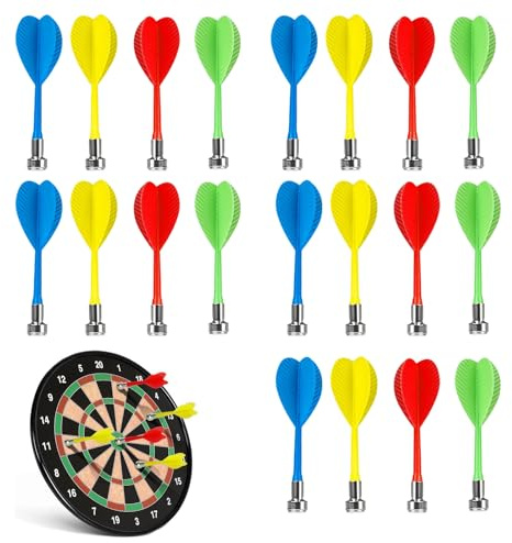 QSHXXROI 20 stycken magnetiska dartpilar, bärbara dartpilar, tillbehör för inomhusspel, säkerhets-magnet dartpilar, lämplig för familjeaktiviteter, lekrum, barer