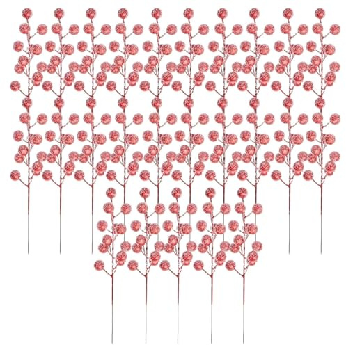 Di Bacche Di Agrifoglio Di Natale - Confezione Da 25 Bacche Rosse Artificiali, Plettri Decorativi Realistici Per Centrotavola Vaso Ghirlanda E Ghirlanda Di Alberi | Decorazioni Per Le Vacanze St