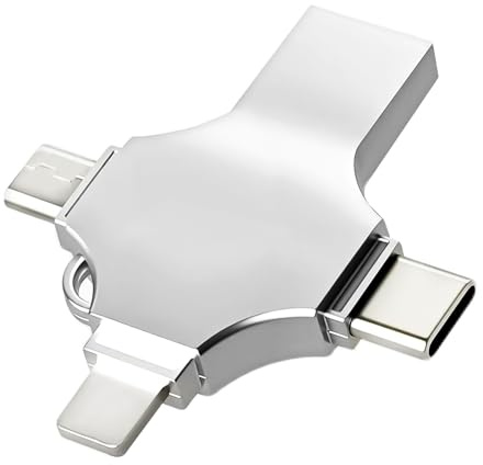 Lizoak 256GB USB Stick für iPhone, 4-in-1 Flash-Laufwerk für Handy, mit iOS/Android/PC-Schnittstellen, Externer Speicher für Fotos, Videos