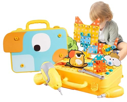 Kukecai Ensemble d'Outils pour | Jeux Éducatifs Réalistes et Ludiques pour Le Développement des Compétences | Atelier Outils Enfant | Jouet Mécanique Garage Voiture Jardin pour Garçons Filles -