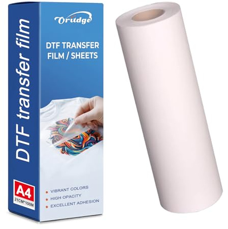 A4 DTF Transferfolienrolle Thermique(21cm x 100m), DTF Transferpapier Rolle | für Epson Inkject Drucker direkt zu DTF Transfer PET Film Rolle für T-Shirts und Textilien