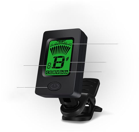 Elektrisk Gitarrstämmare Digitalt LCD-display Instrumentstämningsverktyg