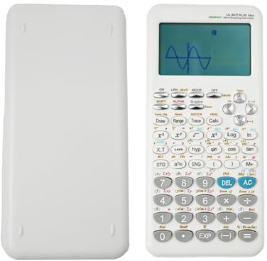 Calculatrice graphique scientifique avec 360 fonctions - pour graphiques, statistiques, algèbre et calcul, écran 10 + 2 chiffres, idéal pour les étudiants et le bureau (blanc)