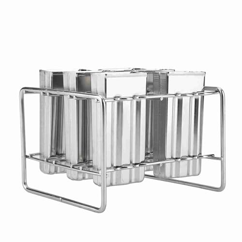 Generic Molde para Helado de Acero Inoxidable, Herramienta para Hacer Paletas de Hielo con Borde de Soldadura sin Costuras para Cocina, 6 Helados a la Vez, para Entusiastas del Bricolaje (Doble