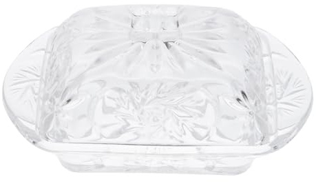 DIYEAH Mantequera de Vidrio con Tapa Sellada para Conservar Mantequilla en Buen Estado y Fácil de Limpiar Adecuado para Refrigerador y Cocina