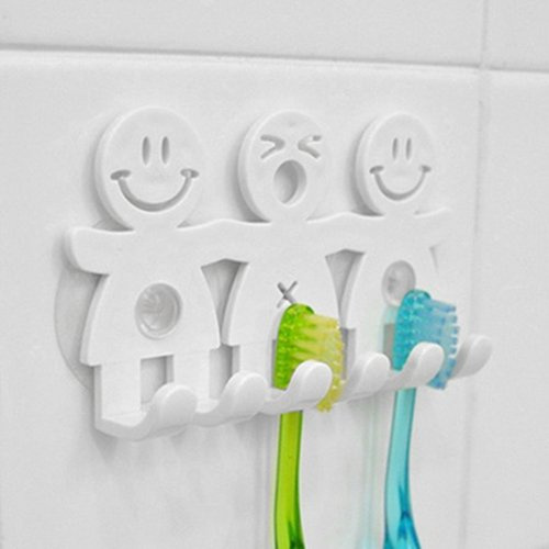 dontdo Smile Face Zahnbürstenhalter Badezimmer Küche Handtuchhalter Wand Saugnapf Haken Ständer umweltfreundlich mehrfarbig
