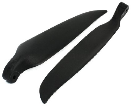 Aexit 2Pcs 11 Electrical equipment x 8 inch Black Plastic Folding Propeller Vane for RC Powered Glider