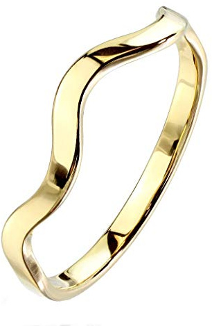 Paula & Fritz® Stapelbarer Damen-Ring 3mm Silber Gelb-Gold Rosé-Gold Bunt Gewundene Linie Freundschafts-Ring Edelstahl 316L 47(15) – 60(19,1)