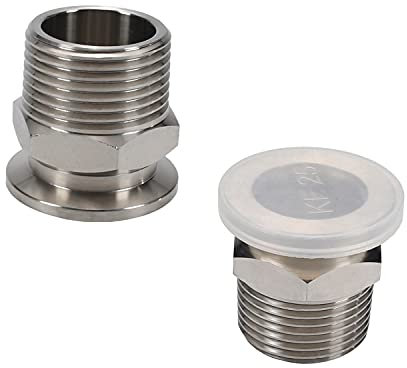 Othmro 2 Stück Sanitär Rohrverschraubung 1 PT Außengewinde auf 4,0cm Aderendhülse Edelstahl Klemmfitting