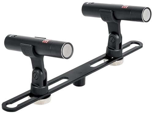 SE ELECTRONICS sE8 Omni XLR Small Diaphragm Condenser Microphones - Matched Pair with Mounting Bar & Case - Handcrafted Professional Instrument Microphone for Drums & Guitar in Studio or on Stage