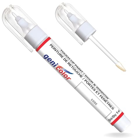 Genicolor White Touch-up Paint Pen | Home Doors and Windows Paint repair for PVC Metal Aluminum (Pure White 431)