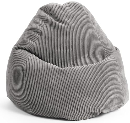 SITTING POINT only by MAGMA Shara Sitzsack XL aus Cord – 70×110 cm Bean Bag Chair, Cord Sitzsack für Erwachsene und Kinder, Gaming Sitzsack – pflegeleichter Bezug & nachfüllbare EPS-Füllung