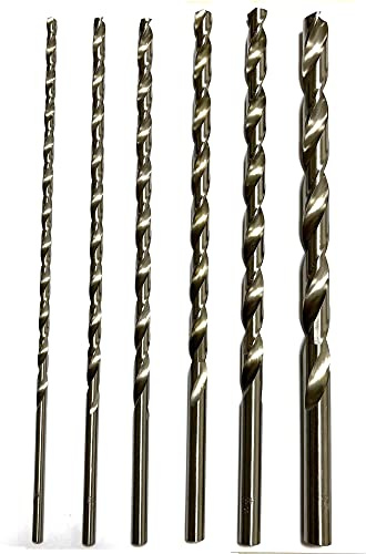 JVJ 6tlg 200mm Länge 4-10mm HSS Bohrer HSS Bohrer Holzbohrer Spiralbohrer zum Bohren Ø 4, 5, 6, 7, 8, 10mm