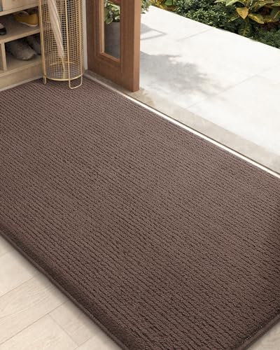 COLOR&GEOMETRY Door Matts Indoor 90 x 150 cm, Large Entry Mat Washable, Dirt Trapper Doormats Inside Non Slip, Absorbent Indoor Mats for Front Door/Back Door/Muddy Paws, Barrier Mat (Dark Brown)