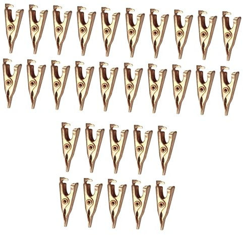 Uonlytech 30 Stk Krokodilklemme Aus Reinem Kupfer Krokodilfederklemmen Krokodilklemmen Aus Metall Mini-alligator Kleiner Alligator Zahnlos Kabelclip Welle Und Feder - Stahl Schwer Kupferclip