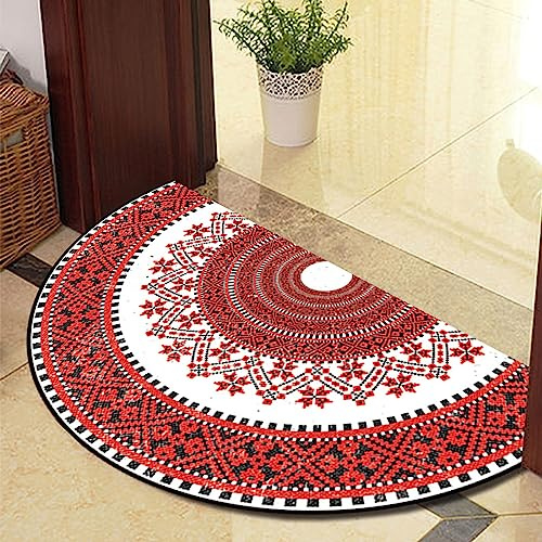 Guest Ruyunlai Tappeto Porta Zerbino Zerbini Per Ingresso Arredamento Casa Mezzaluna Per Esterno Interno Tappeti Grandi Dimensioni cerchio rosso 70x120cm