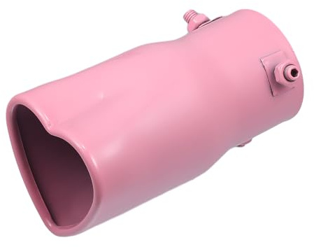 A ABSOPRO Embouts D'Échappement De Voiture En Forme De Cœur Rose 1pc Métal | Pour Voiture, Diamètre Intérieur 61mm, Taille De Sortie 67x60mm, Longueur 138mm, Résistant À La Rouille
