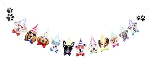 ibasenice 1Stk Ornament Partyzubehör zum Thema Hund Dekorationszubehör für Hundepartys Banner Hund Ammer hängende Girlande Geburtstag Ammer Hundegesichtsdekor Haustier schmücken Requisiten