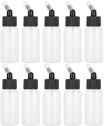 Wifehelper 10 Flaconi per Aerografo da 30 Ml con Tappo di Sfiato, Contenitore in Plastica Trasparente, Bilancia Vuota per Bottiglie di Vernice, Forniture Artistiche per Pistole a Spruzzo a