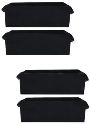 Milisten 4 Stück Tasche wachsen Pflanzbeutel schwarzer Filz Vertikale Gartentaschen Belüftung Stofftöpfe Behälter Gartenbeet aus Stoff Pflanzsack aus Filz Haushalt gefühlt Beauty-Tasche