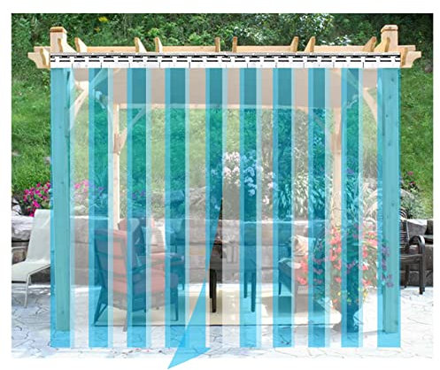 IBOWZ PVC Lamellen Streifenvorhang Transparenter, wasserdichter Kunststoffstreifen-Türvorhang, maßgeschneiderter PVC-Streifen-Türvorhang für Geschäft, Fabrik, Garage