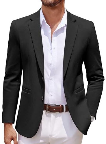 COOFANDY Mens Dress Sport Coats Casual Stylish Suit Jacket Blazer Big and Tall Black