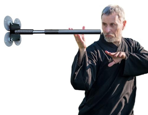 Uomo di Legno Wing Chun Mano a Molla con Montaggio a Parete, Manichini Home Wing Chun Facili da Installare, Obiettivo di Allenamento per Le Arti Marziali Cinesi del Kung Fu, Bastone Tai Chi Portatile