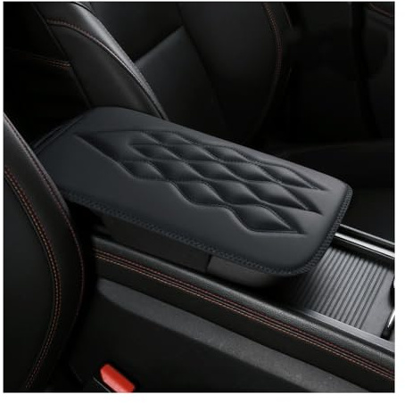 Adunsiaoto Auto-Armlehnenpolster, Universal Center Console Lederpolster, Wasserdichte Auto Mittelkonsolenabdeckung Für Die Meisten Fahrzeuge, SUV, LKW, Autos(Black)