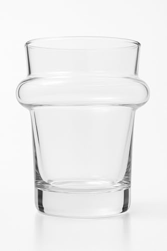 Gökotta Bobble Drinking Glasses Set of 4 | 240ml Clear Stackable Tumblers | Dishwasher Safe Handblown Glassware for Water, Juice, Cocktails and Coffee