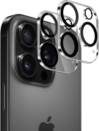 GEEMEE per iPhone 16 PRO/iPhone 16 PRO Max Camera Vetro temperato, Anti Graffi HD Trasparenza Fotocamera Protettiva Screen Protector Film -2 Pack