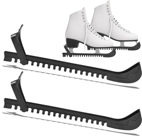 YCSYHQQX Kufenschoner Schlittschuhe, Verstellbarer Schlittschuhschutz, Universal Skate Guards, Eishockey Skate Guards mit Verstellbarer Schnalle Schoner, für Hockey oder Eiskunstlauf (Schwarz)