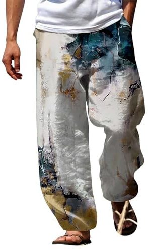 Cargohose für Herren, lockere Passform, elastische Taille, Kordelzug, Loungehose, Strandhose, Chino-Hose, Jogginghose, Trainingshose, Sweathose, bequem, lässig, Alltag, Urlaub, grau, S
