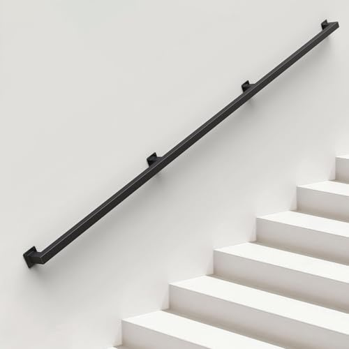 ONLT 360cm Schwarz Handlauf,Treppenhandläufe Eisen