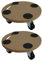 PROREGAL Profi Transportroller mit 4 Rollen | Rund | HxBxT 11x30x30 cm | Traglast 100kg | MDF Holzplatte | Braun | 2 Stück | Möbelroller Rollbrett Transporthilfe Rollwagen Roller Pflanzenroller
