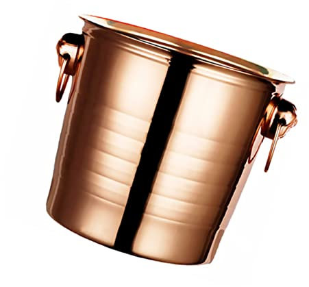 Holibanna Edelstahl Eiskübel Rosegold Doppelwandiger Bar Ice Bucket Mit Griff Isolierter Eisbehälter Für Partys Ktv Bier Und Sekt Kühlung