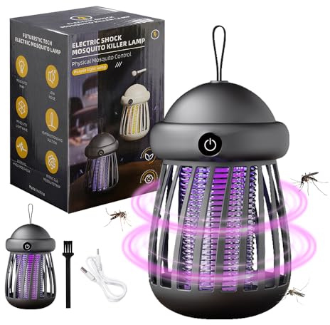 Lampara Antimosquitos Interior,Lampara Antimosquitos Recargable,Mata Mosquitos Electrico con Luz Nocturna 2 en 1,para Uso en Interiores,Patios, Oficinas,Repelente Mosquitos