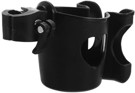 HORIALENCE Portavasos Para Silla De Ruedas y Andador Multifuncional Negro Soporte Estable Para Botella y Teléfono Compatible Con Bicicleta Cochecito y Carrito Base Antivuelco y Fácil Instalac