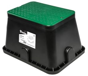 Heavy Duty Underground Irrigation Valve Box, Standard Size, Black/Green, Lawn Sprinkler Cover