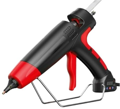 Pistola per Colla a Caldo Professionale da 800 W con Temperatura Regolabile Digitale e ugello in Rame per Stick da 11 mm, Utensili industriali con Riscaldamento rapido in Silicone (800 W)