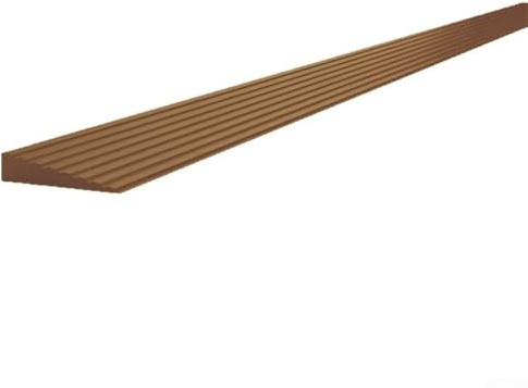 Türschwellen-Rampe, 3 m, Gummi, für Übergang, Rollstuhl, Roller und Kinderwagen, rutschfest, grau, Reduzierrampe in schwarzem Boden, Sha (halbbraun)