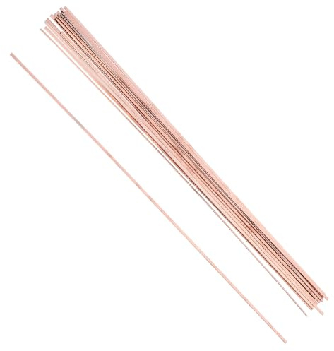Veemoon 20 Varillas de Soldadura de Cobre para Soldadura Fuerte Alambre Tubular Dorado Varilla de Reparación para Industria Electromecánica Paquete de 20 Piezas