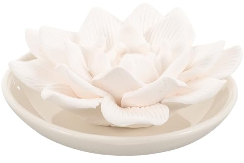 BESPORTBLE Passive Flower Plaster Diffuser Stone, Small Mini Essential Oil Diffuser for Home Bedroom Aromatherapy, White Butterfly and White Floral Scented Stone Without Oil, Fragrance