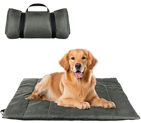 Wasserdichte Hundematte 110 x 68cm, Hundedecke für Unterwegs, Waschbare Reisedecke für Große Hunde und Katzen, Tragbare Hundekissen Outdoor Hundebett Auto für Drinnen & Draußen Reise Camping (Grau)