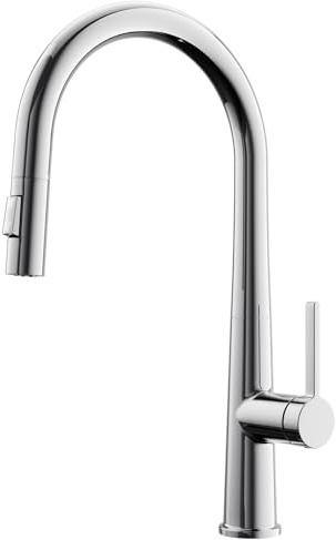 CECIPA Wasserhahn Küche Chrom, Hochdruck Küchenarmatur Ausziehbar bis 40CM | 360°Schwenkbar Armatur Küche mit 2 Brause Modi, Mischbatterie Küche für Warm und Kalt, G3/8 Anschluss Armatur