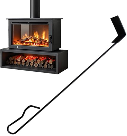Holzkohleharke – 5,5 cm großer Kaminrechen aus Edelstahl | Holzkohleschaufel, robuster Schürhaken, Ascheschaufel, Schaber für Grill, Feuerstellen, Wasserkocher, Pizzaofen,