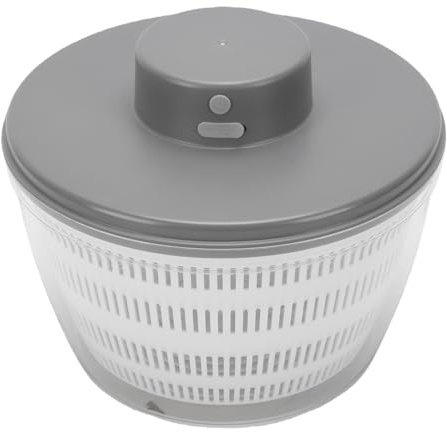 MENDUNER Lavatrice e Asciugatrice per Frutta e Verdura di Grande capacità da 4 Litri | Centrifuga per Insalata Elettrica Ricaricabile Tramite USB con Asciugatura Rapida per la (GRAY)