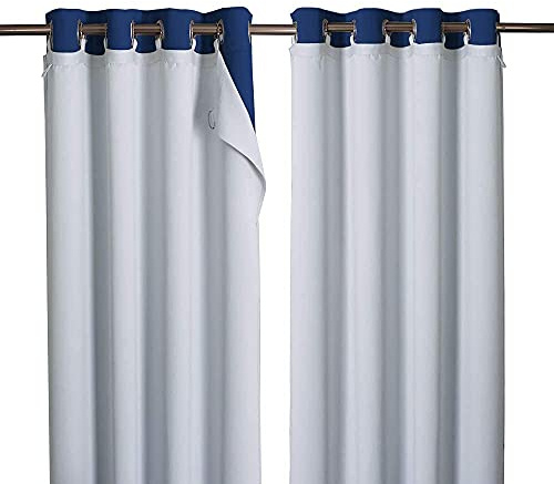 NICETOWN Blackout Curtain Liners for Sheer Curtains, Cold Heat Light Noise Blocking Liners with Rings: Easy to Open and Closed, Thermal Liners for 84 inches Long Curtains, 1 Pair, 50 x 80 Per Panel