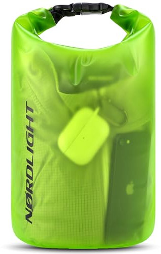 Nordlight Dry Bag 10L Wasserdichter Beutel - (Grün) Wasserdichter Packsack Mit Roll Top Verschluss Und Schultergurt | Schwimmen, Baden, Strand, Kanu, Stand Up Paddling, Tauchen