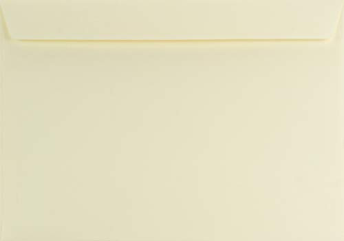Netuno 10 Briefumschläge Elfenbein DIN C4 22,9x32,4 cm für A4-Dokumente | 120g glattes Farbpapier · hochwertige große elfenbeinfarbene Kuverts für Kataloge, Rechnungen, Geschäftspost & Angebote